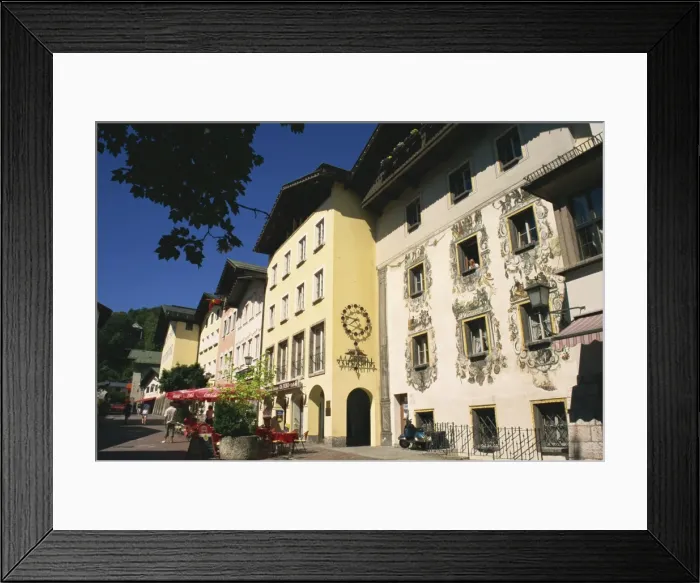 Framed Print : Frescoed facades in town centre, Berchtesgaden, Bavaria, Germany, Europe Framed Print : Frescoed facades in town centre, Berchtesgaden, Bavaria, Germany, Europe