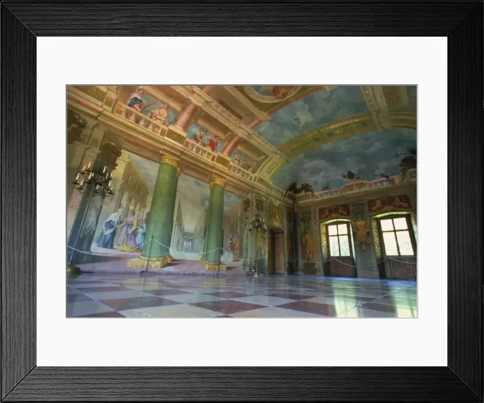 Framed Print : Illusionist frescoes by Donato Mascagni in interior hall, Schloss Hellbrunn Framed Print : Illusionist frescoes by Donato Mascagni in interior hall, Schloss Hellbrunn