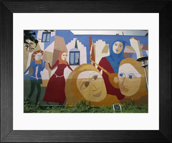 Framed Print : Mural of medieval musicians, Roskilde, Zealand, Denmark, Scandinavia, Europe Framed Print : Mural of medieval musicians, Roskilde, Zealand, Denmark, Scandinavia, Europe