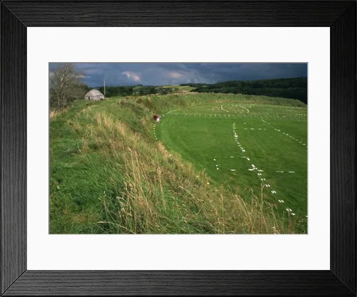 Framed Print : Fyrkat, Viking fortress dating from the 10th century, Hobro, Jutland, Denmark Framed Print : Fyrkat, Viking fortress dating from the 10th century, Hobro, Jutland, Denmark