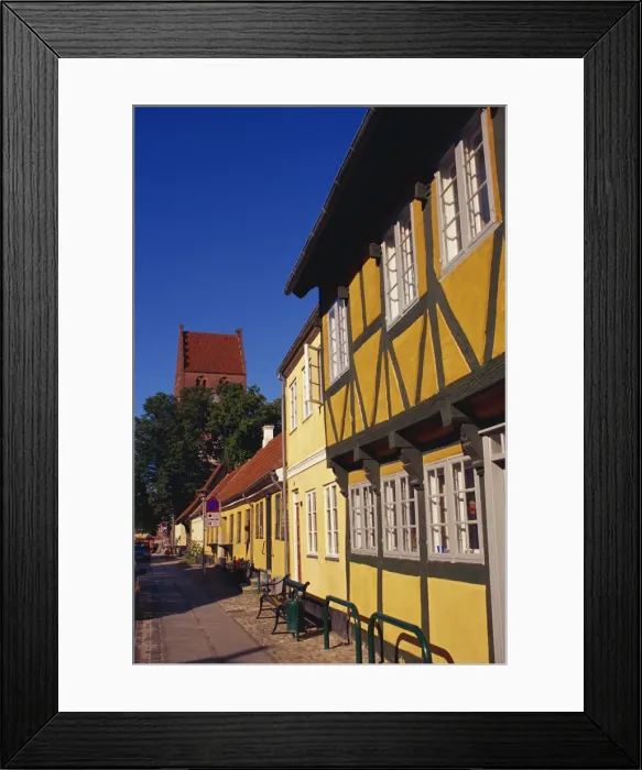 Framed Print : Half timbered houses, Koge, Zealand, Denmark, Scandinavia, Europe