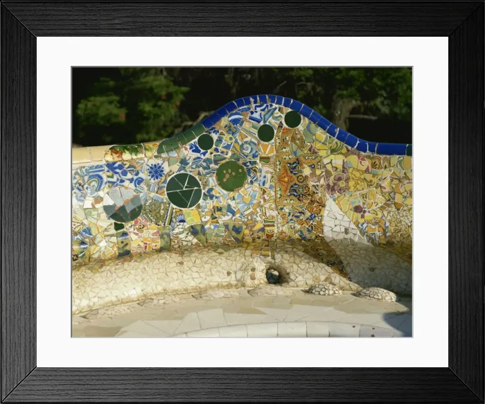 Framed Print : Gaudi mosaics, Guell Park, Barcelona, Catalonia, Spain, Europe Framed Print : Gaudi mosaics, Guell Park, Barcelona, Catalonia, Spain, Europe