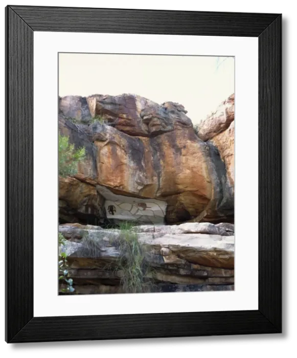 Framed Print : Restored Aboriginal paintings in cliffs in Manning Creek Gorge, Gibb River Road Framed Print : Restored Aboriginal paintings in cliffs in Manning Creek Gorge, Gibb River Road