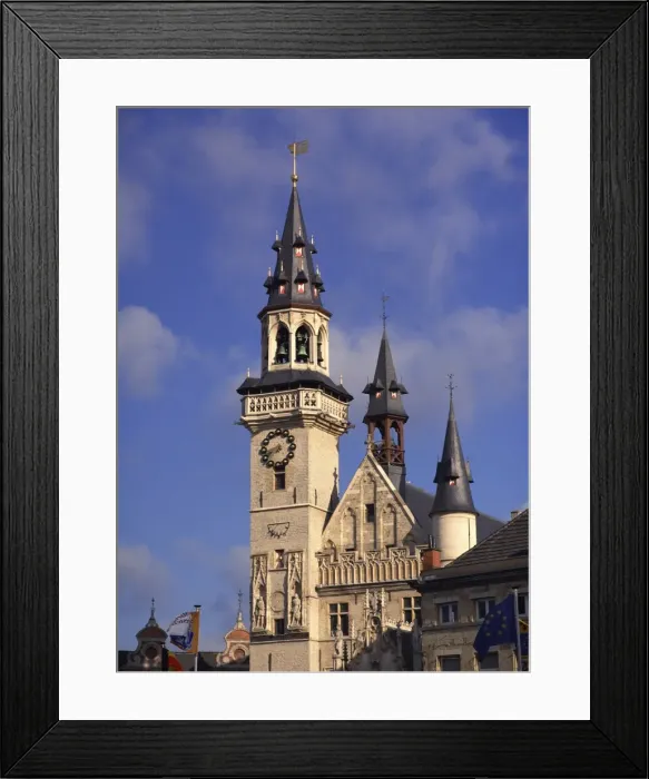 Framed Print : Belfry dating from the 15th century, Grote Markt, Aalst, Flanders, Belgium, Europe
