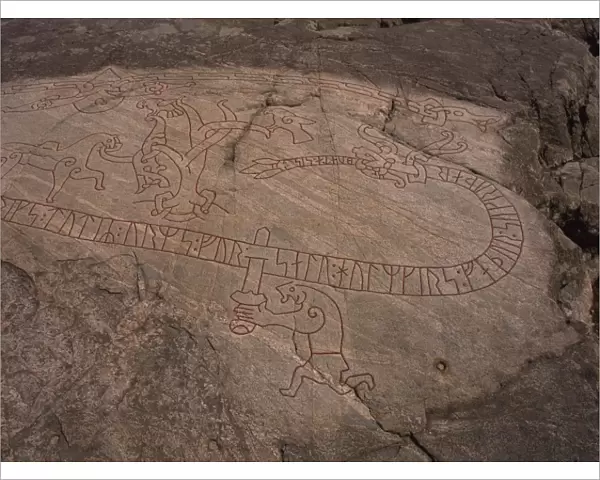 Rune stone dating from 1040 AD referring to Sigurd, Dragon Killer, Sundbyholm
