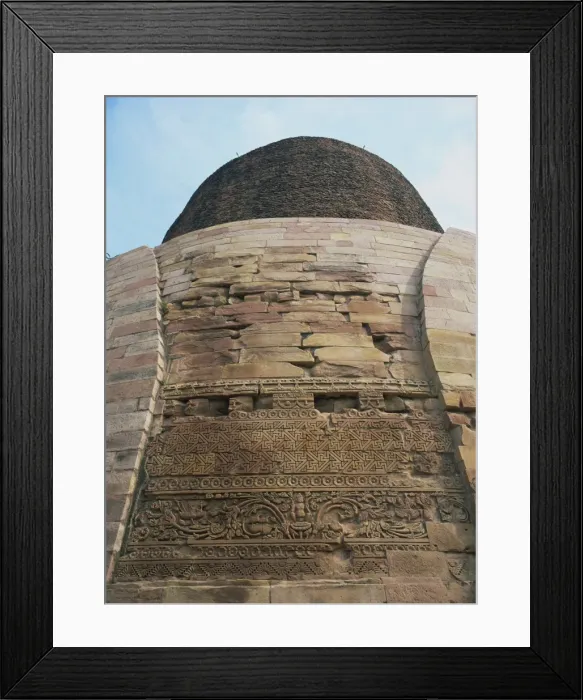Framed Print : Detail of Gupta designs on Dhamekh Stupa, Sarnath, near Varanasi, Uttar Pradesh state Framed Print : Detail of Gupta designs on Dhamekh Stupa, Sarnath, near Varanasi, Uttar Pradesh state