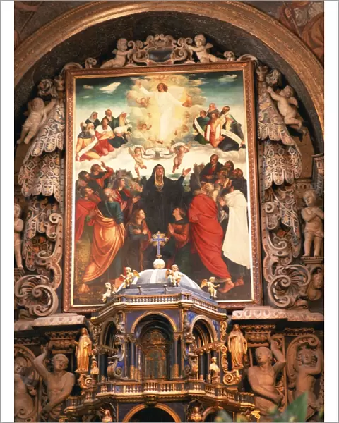 Painting of the Ascension by Vincenzo da Pavia, dating from 1533, above the altar of La Martorana