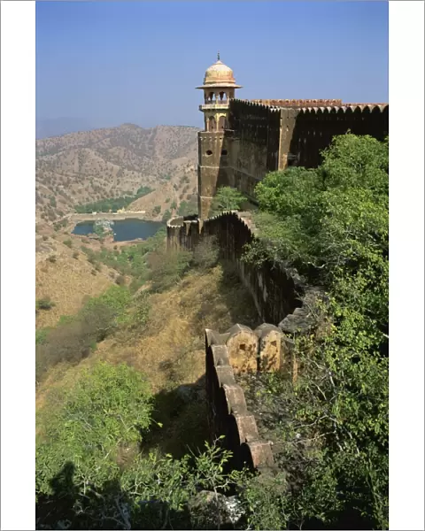 View from walls of Jaigarh fort, Amber, near Jaipur, Rajasthan state, India, Asia