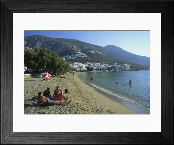Framed Print : Beach and village of Egiali, Amorgos, Cyclades, Greek Islands, Greece, Europe Framed Print : Beach and village of Egiali, Amorgos, Cyclades, Greek Islands, Greece, Europe