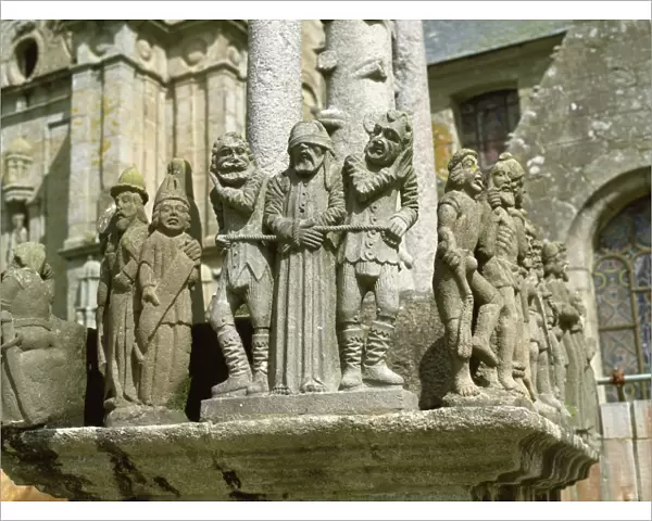 Part of the Calvary group of sculptures dating from 1610 AD in Parish Close of St