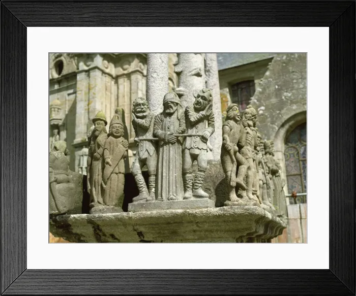 Framed Print : Part of the Calvary group of sculptures dating from 1610 AD in Parish Close of St Framed Print : Part of the Calvary group of sculptures dating from 1610 AD in Parish Close of St