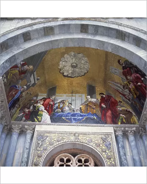 Mosaic of the translation of St. Mark inside St. Marks Basilica, Venice