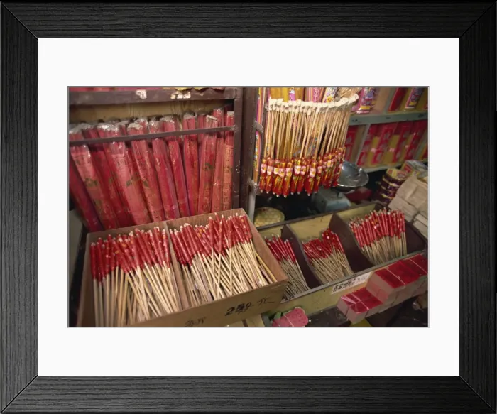 Framed Print : Shop selling joss sticks for Buddhist and Taoist temples, Macau, China, Asia Framed Print : Shop selling joss sticks for Buddhist and Taoist temples, Macau, China, Asia