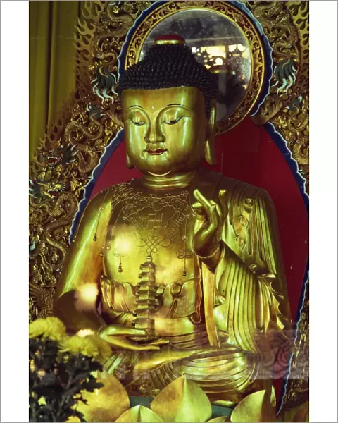 Statue of the Buddha, Polin Temple and monastery, Lantau Island, Hong Kong, China, Asia