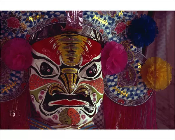 Papier mache mask, Hungry Ghost, Penang, Malaysia, Southeast Asia, Asia