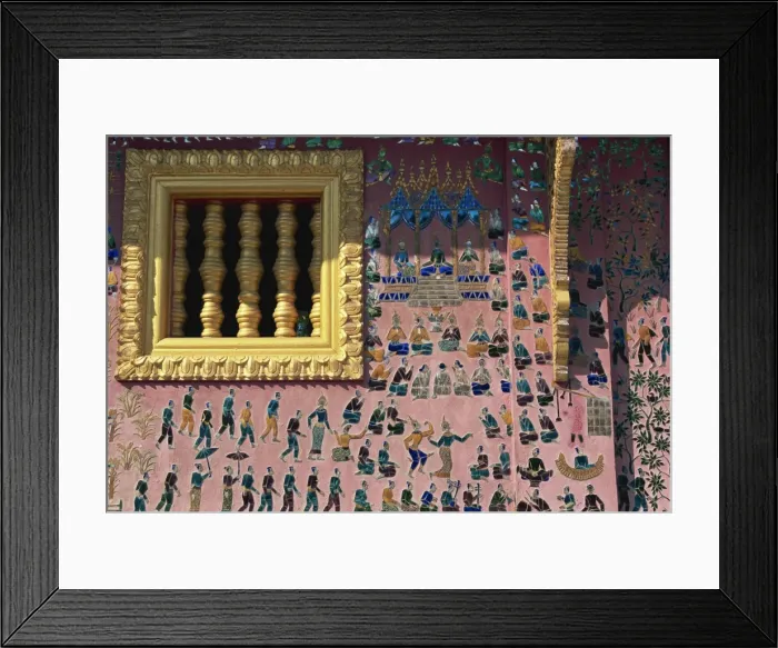 Framed Print : Mosaic, Golden Temple chapel, Luang Prabang, UNESCO World Heritage Site Framed Print : Mosaic, Golden Temple chapel, Luang Prabang, UNESCO World Heritage Site