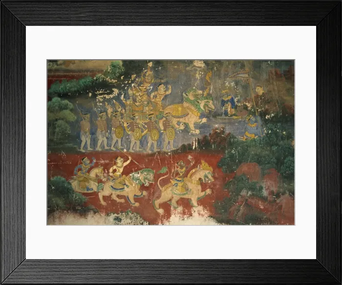 Framed Print : Mural in Silver Pagoda of the life of Jayarvaman, Phnom Penh, Cambodia Framed Print : Mural in Silver Pagoda of the life of Jayarvaman, Phnom Penh, Cambodia