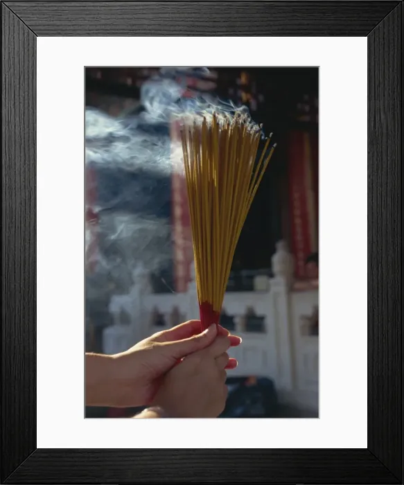 Framed Print : Incense, Hong Kong, China, Asia Framed Print : Incense, Hong Kong, China, Asia