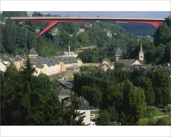 View towards Catherine Bridge, Luxembourg, Europe