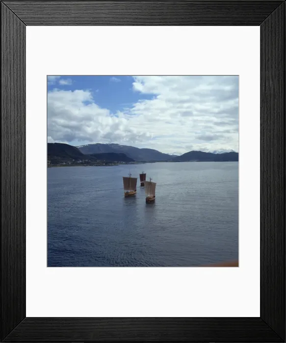Framed Print : Replica Viking boats, near Alesund, West Norway, Scandinavia, Europe Framed Print : Replica Viking boats, near Alesund, West Norway, Scandinavia, Europe