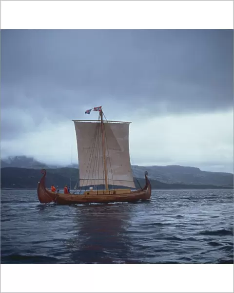 Replica Viking ships, Oseberg, West Norway, Norway, Scandinavia, Europe
