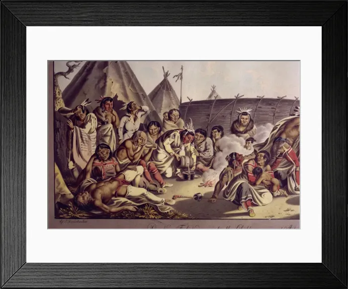 Framed Print : Drunken frolic amongst the Chippewas and Assinneboins, by Rindisbacher Framed Print : Drunken frolic amongst the Chippewas and Assinneboins, by Rindisbacher