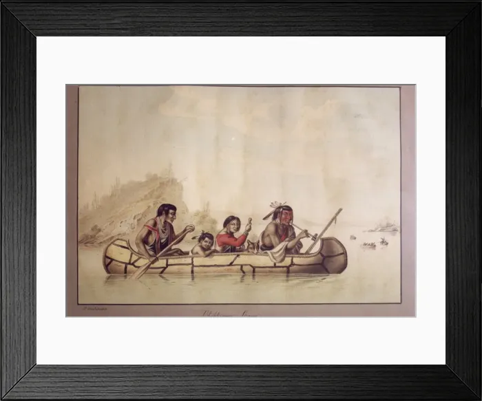 Framed Print : Chippewa Canoe by P. Rindisbacher, West Point Museum, United States of America Framed Print : Chippewa Canoe by P. Rindisbacher, West Point Museum, United States of America