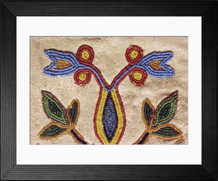 Framed Print : Detail of Blackfoot gloves from around 1890, buckskin with glass beads, Robert A Framed Print : Detail of Blackfoot gloves from around 1890, buckskin with glass beads, Robert A