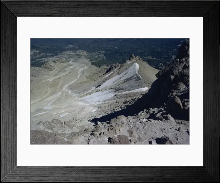 Framed Print : Great mudflow from summit of Lassen Volcano, 10457 ft, California, United States of America Framed Print : Great mudflow from summit of Lassen Volcano, 10457 ft, California, United States of America