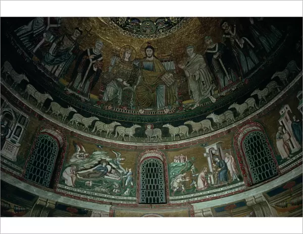 Apse mosaic, Santa Maria in Trastevere, Rome, Lazio, Italy, Europe