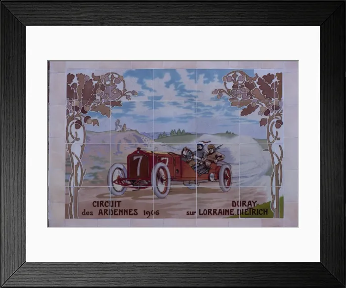 Framed Print : Circuit des Ardennes 1906, Duray sur Lorraine Dietrich, Michelin Building Framed Print : Circuit des Ardennes 1906, Duray sur Lorraine Dietrich, Michelin Building
