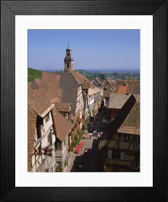 Framed Print : Old 16th and 17th century houses of wine-growers, Riquewihr, Alsace, France, Europe