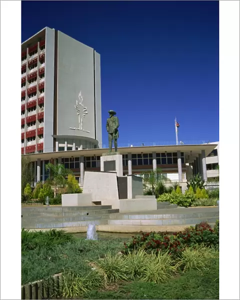 Curt von Francois statue and City Hall, Windhoek, Namibia, Africa