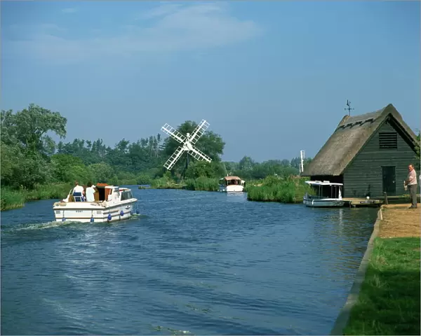 River Ant with How Hill Broadmans Mill, Norfolk Broads, Norfolk, England