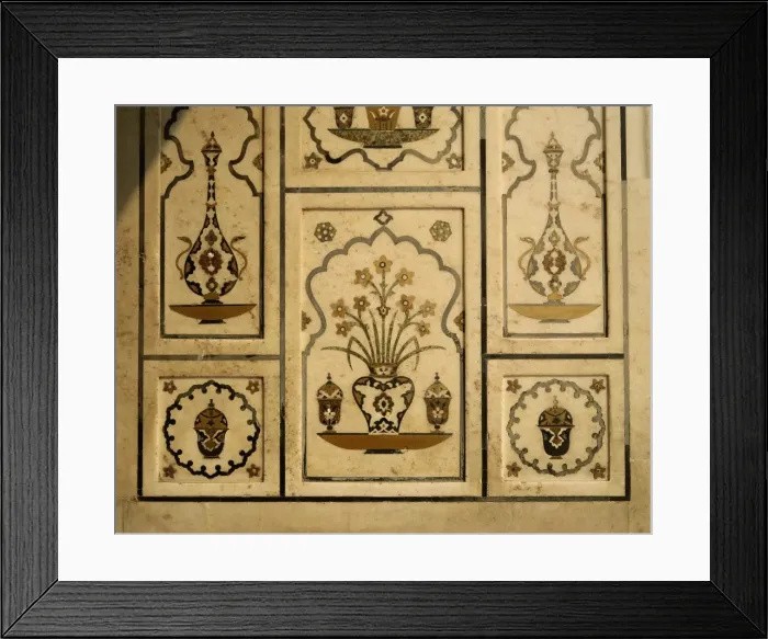 Framed Print : Detail of Itmad ud Daulahs tomb, Agra, Uttar Pradesh state, India, Asia
