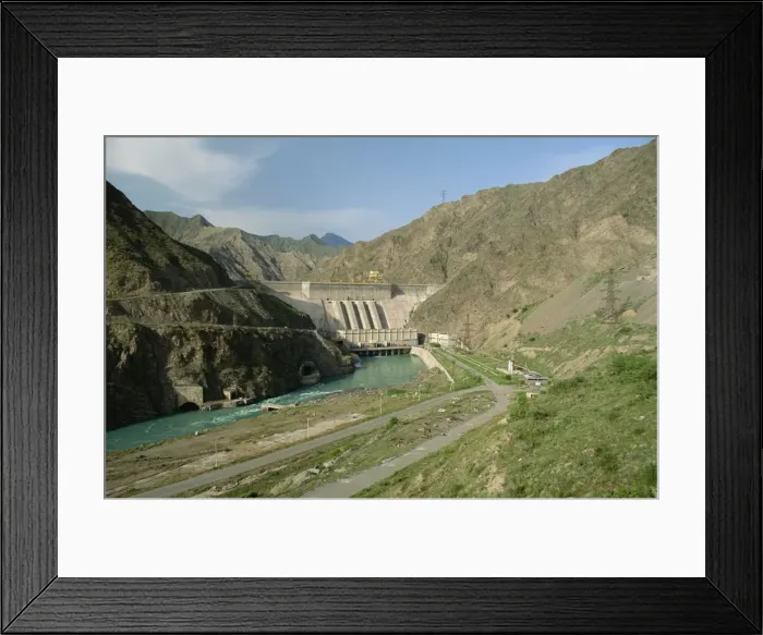 Framed Print : Tokogul Dam, a hydroelectric project on the Naryn River, Kirghizstan, Central Asia, Asia Framed Print : Tokogul Dam, a hydroelectric project on the Naryn River, Kirghizstan, Central Asia, Asia