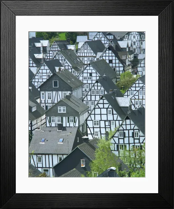 Framed Print : Timbered houses in Freudenburg, Westfalen, Germany, Europe Framed Print : Timbered houses in Freudenburg, Westfalen, Germany, Europe