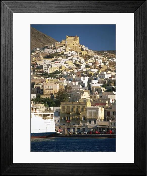 Framed Print : City skyline, Ermoupolis City, Syros, Cyclades, Greek Islands, Greece, Europe Framed Print : City skyline, Ermoupolis City, Syros, Cyclades, Greek Islands, Greece, Europe