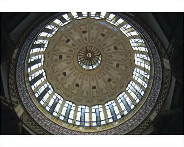 Interior dome of the early 20th century Modernist building of the Central Market