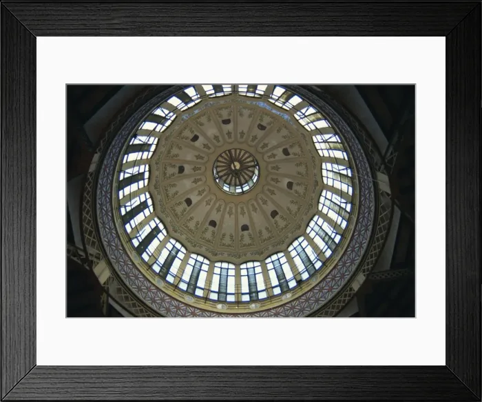 Framed Print : Interior dome of the early 20th century Modernist building of the Central Market Framed Print : Interior dome of the early 20th century Modernist building of the Central Market