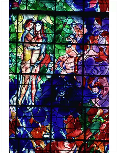 Stained glass window by Marc Chagall, Sarrabourg, Lorraine, France, Europe