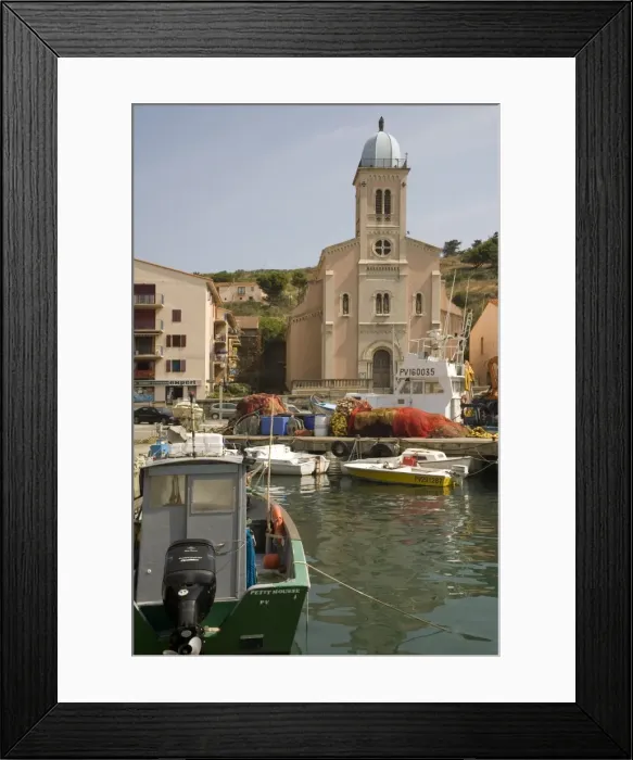Framed Print : Port Vendres harbour, Languedoc-Roussillon, Cote Vermeille, France, Europe Framed Print : Port Vendres harbour, Languedoc-Roussillon, Cote Vermeille, France, Europe