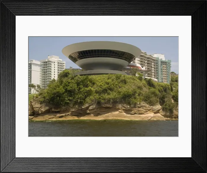 Framed Print : Museum of Contemporary Art, designed by Oscar Niemeyer, Niteroi, Rio de Janeiro Framed Print : Museum of Contemporary Art, designed by Oscar Niemeyer, Niteroi, Rio de Janeiro