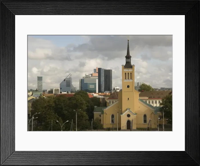 Framed Print : St. Johns church and New city, Tallinn, Estonia, Baltic States, Europe Framed Print : St. Johns church and New city, Tallinn, Estonia, Baltic States, Europe