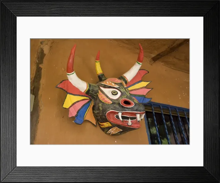 Framed Print : Devil mask, Aldea, Margarita island, Caribbean, Venezuela, South America Framed Print : Devil mask, Aldea, Margarita island, Caribbean, Venezuela, South America