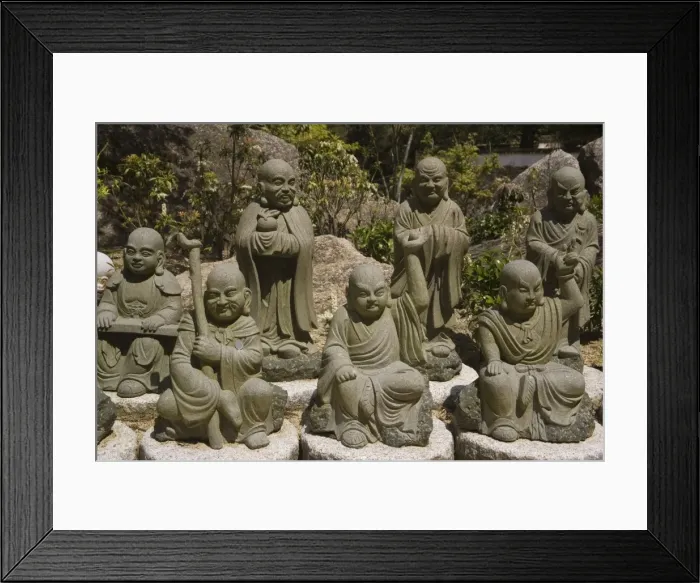 Framed Print : Selection from an army of 500 similar small Buddhas at Daishoin temple Framed Print : Selection from an army of 500 similar small Buddhas at Daishoin temple