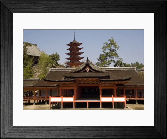 Framed Print : Five storey Pagoda, seen from Itsukushima shrine, Miyajima, Japan, Asia Framed Print : Five storey Pagoda, seen from Itsukushima shrine, Miyajima, Japan, Asia