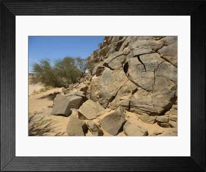 Framed Print : Rock carvings, Wadi Maknusah, Libya, North Africa, Africa Framed Print : Rock carvings, Wadi Maknusah, Libya, North Africa, Africa