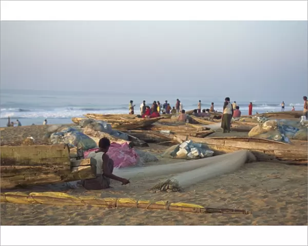 Fishing village, Puri, Orissa state, India, Asia