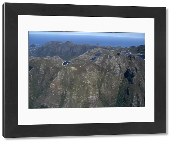 View from helicopter of Table Mountain, Cape Town, South Africa, Africa